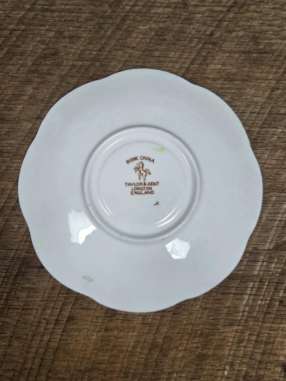 Vintage Taylor & Kent Floral Fine China Saucer - Pink & Yellow Flowers ~ Bin PP
